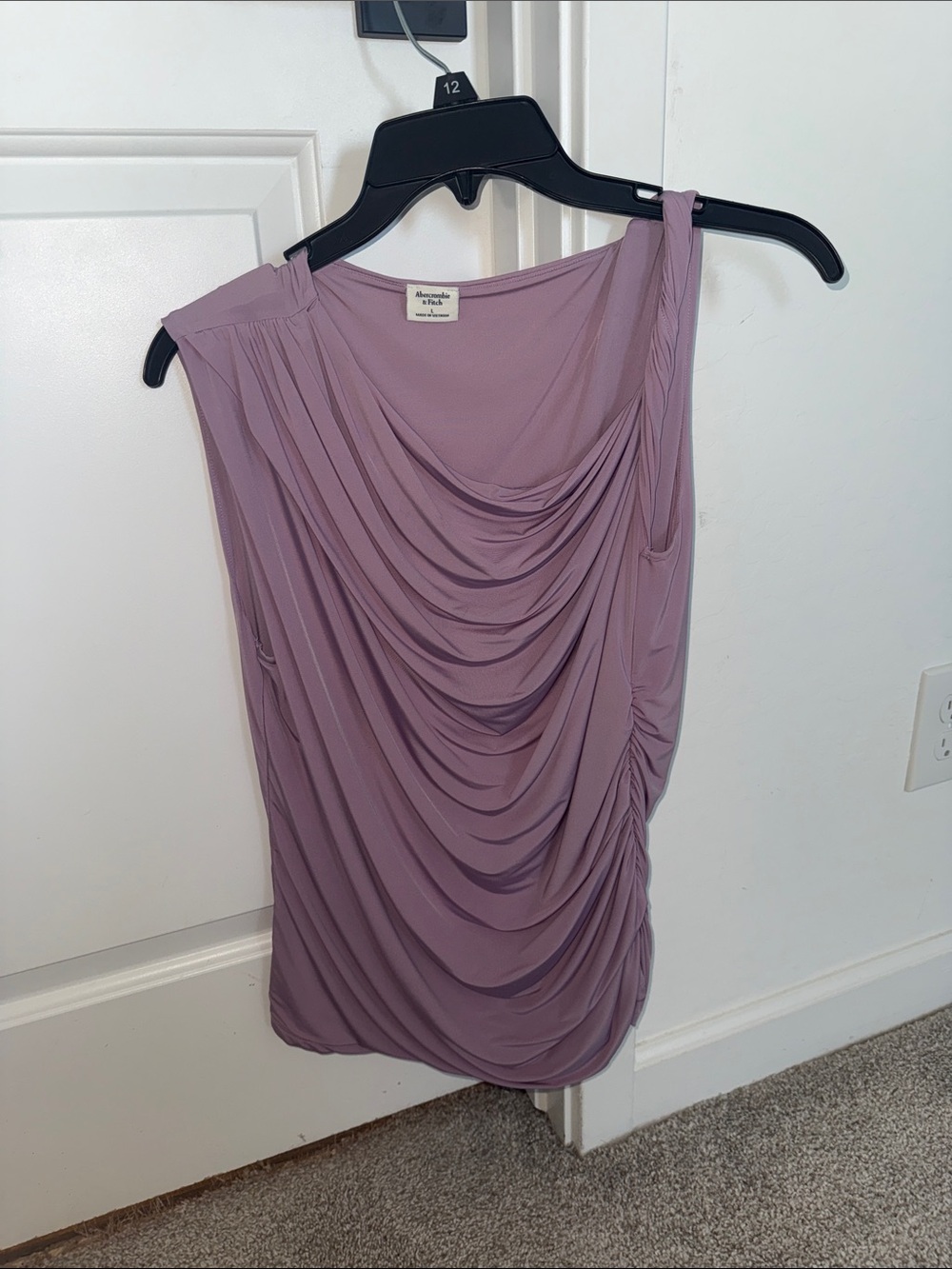 Abercrombie & Fitch One-Shoulder Draped Tank Dress in Mauve